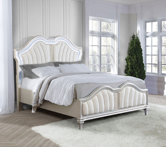 Evangeline Panel Bed with LED Lighting