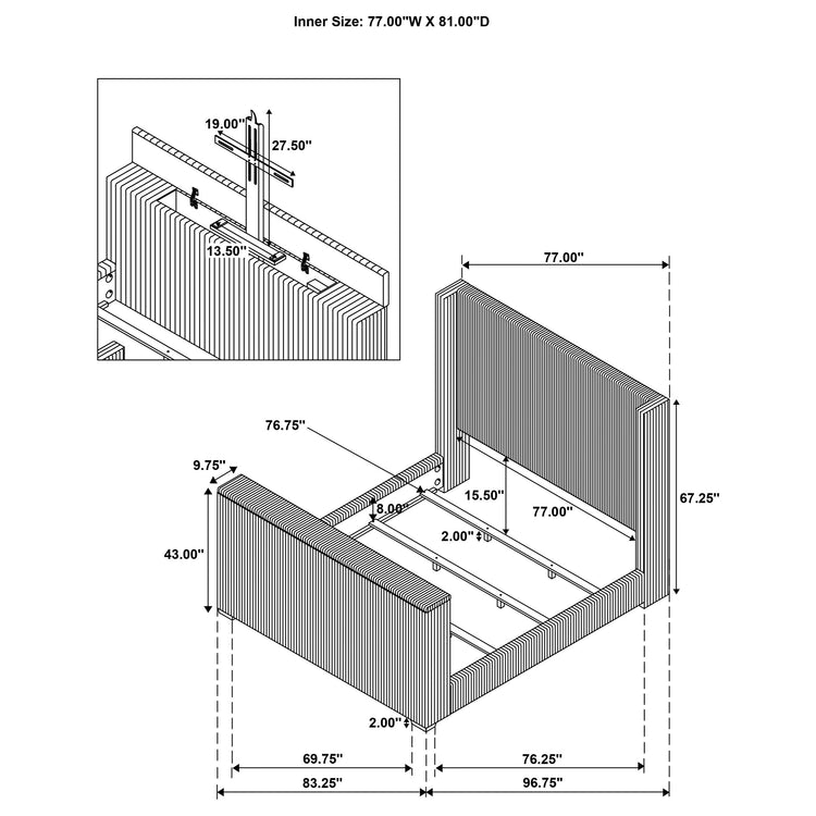 Centergrove Wingback TV Bed