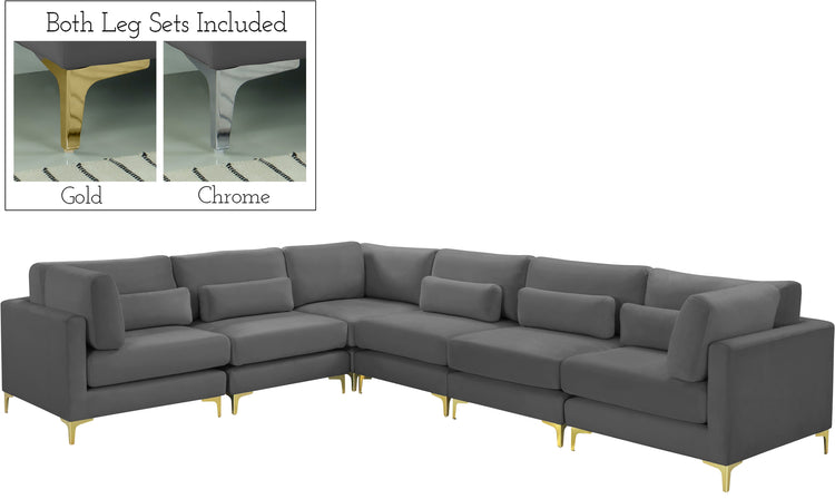 Julia Velvet Modular Sectional (6 Boxes)