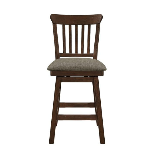 Schleiger Counter Height Swivel Chair in Dark Brown (Set of 2)