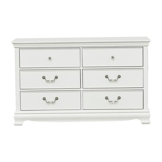 Lucida 6 Drawer Dresser in White 2039W-5