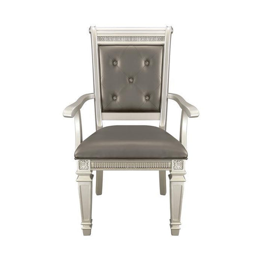 Bevelle Arm Chair in Silver (Set of 2)