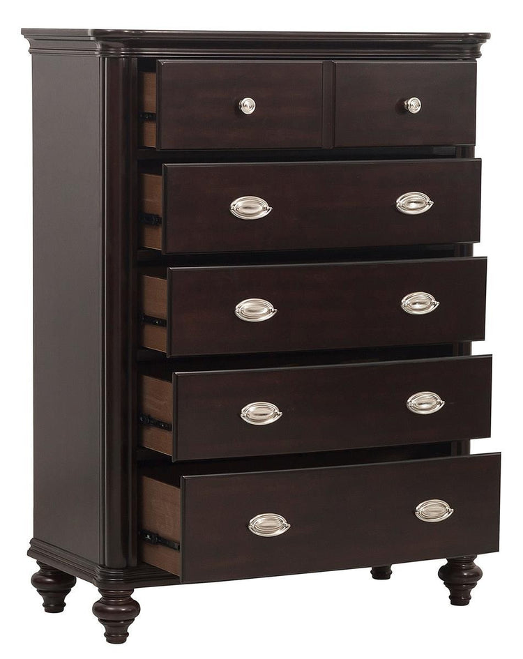Marston 5 Drawer Chest in Dark Cherry 2615DC-9