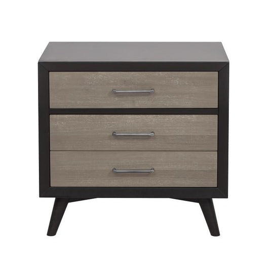 Raku 3 Drawer Nightstand in Gray 1711-4
