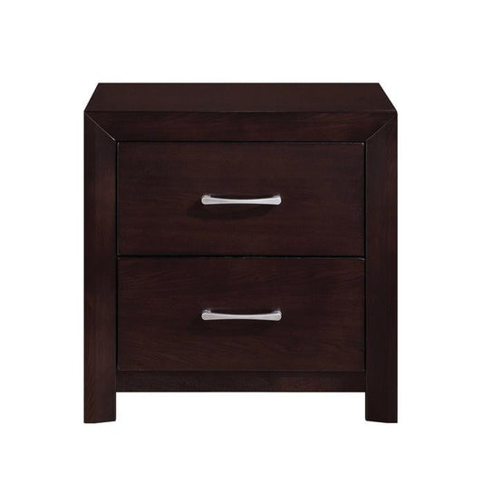 Edina 2 Drawer Nightstand in Espresso-Hinted Cherry 2145-4
