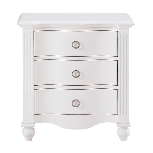 Meghan 3 Drawer Nightstand in White 2058WH-4
