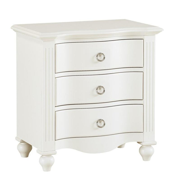 Meghan 3 Drawer Nightstand in White 2058WH-4