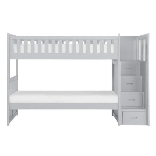 Orion Bunk Bed w/ Reversible Step Storage in Gray B2063SB-1*