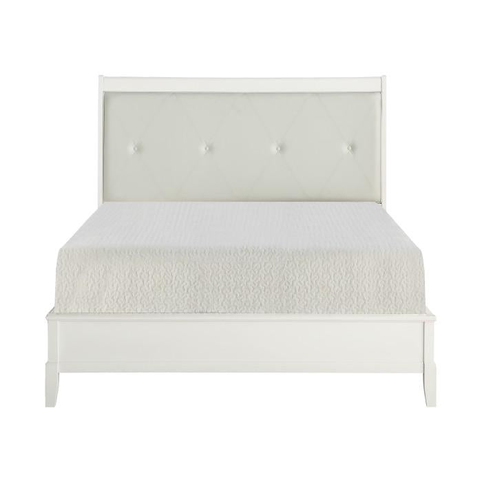 Cotterill Queen Upholstered Sleigh Bed in Antique White 1730WW-1*