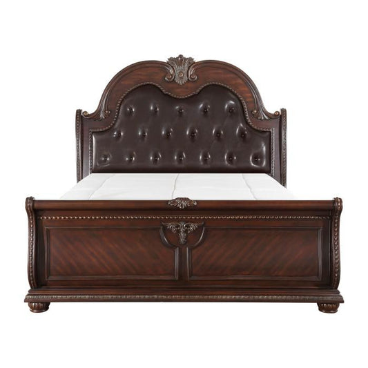 Cavalier Queen Sleigh Bed in Dark Cherry 1757-1*