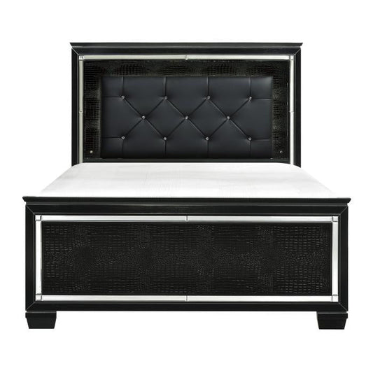 Allura Full Panel Bed in Black 1916FBK-1*