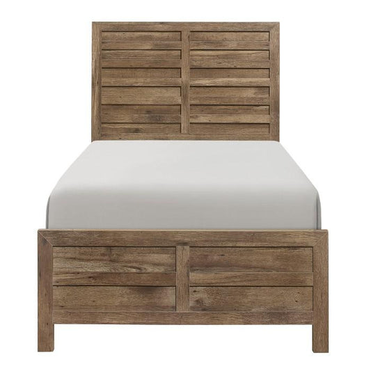 Mandan Twin Panel Bed in Weathered Pine 1910T-1*