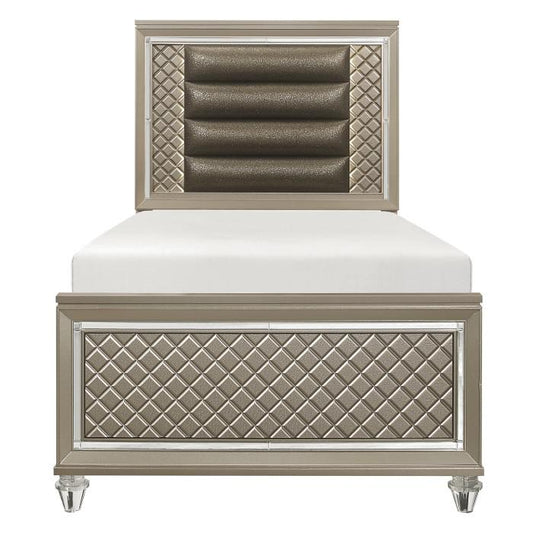 Youth Loudon Twin Platform Bed in Champagne Metallic B1515T-1*