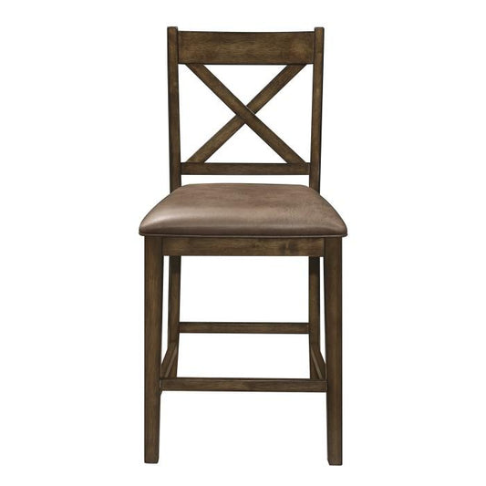 Levittown Counter Height Chair in Brown (Set of 2)