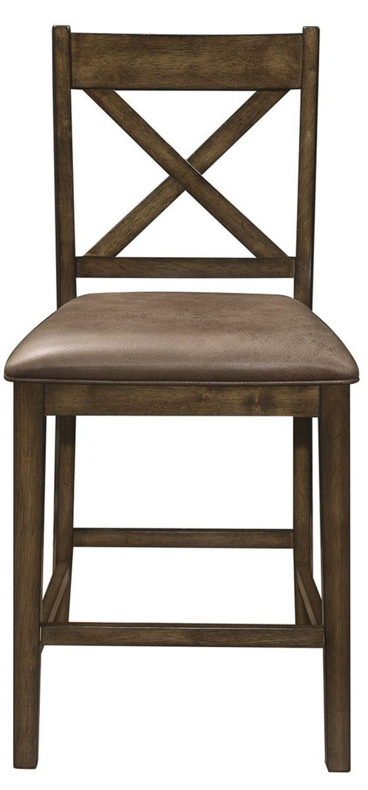 Levittown Counter Height Chair in Brown (Set of 2)