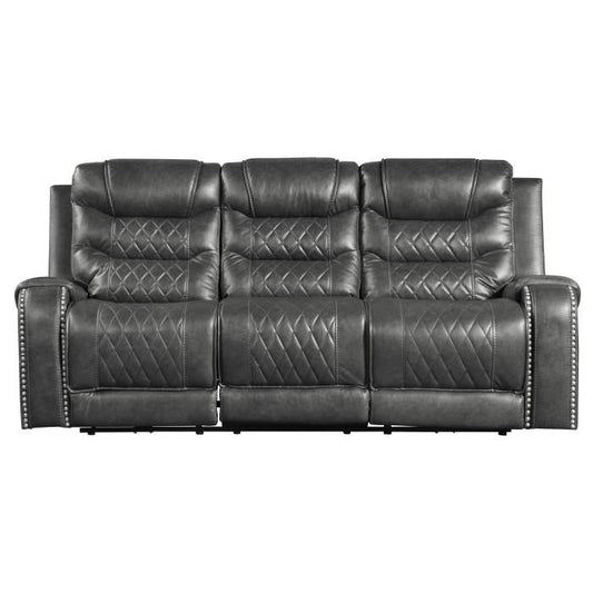 Putnam Double Reclining Sofa with Drop-Down in Gray 9405GY-3