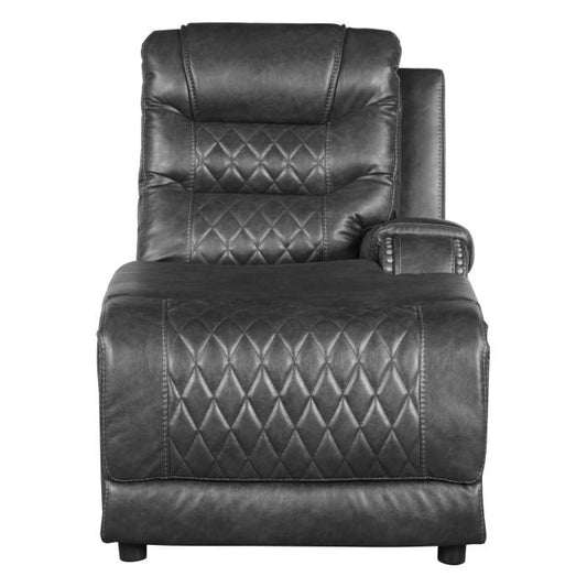 Putnam Power Right Side Reclining Chaise with USB Port in Gray 9405GY-RCPW