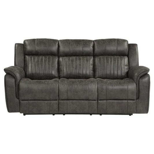 Centeroak Double Reclining Sofa in Gray 9479BRG-3