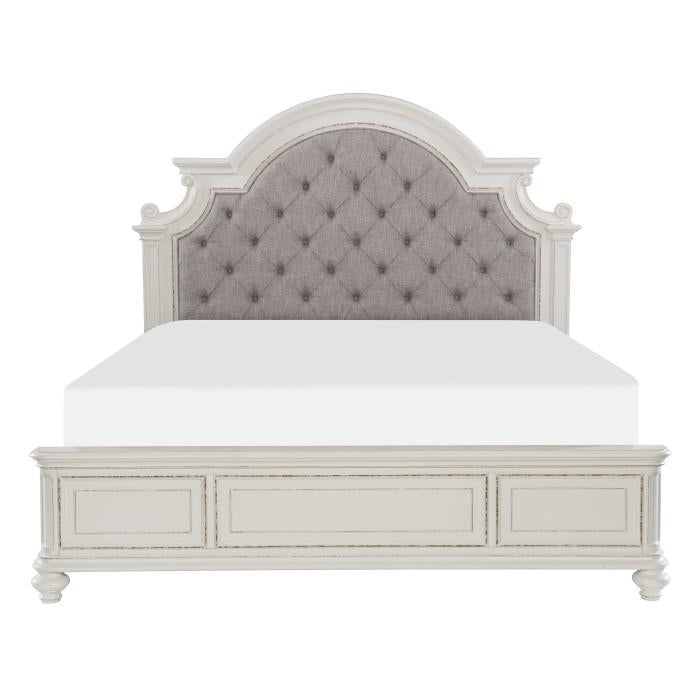 Baylesford Queen Upholstered Panel Bed in Antique White 1624W-1*