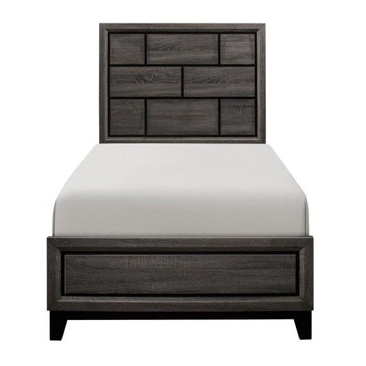 Davi Twin Panel Bed in Gray 1645T-1*
