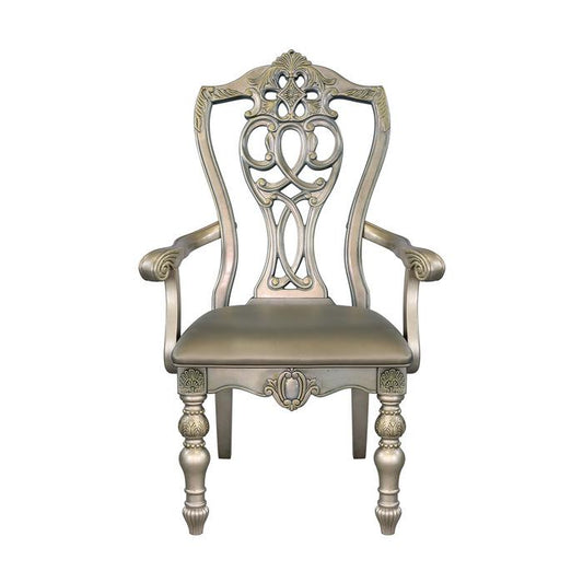 Catalonia Arm Chair in Platinum Gold (Set of 2)