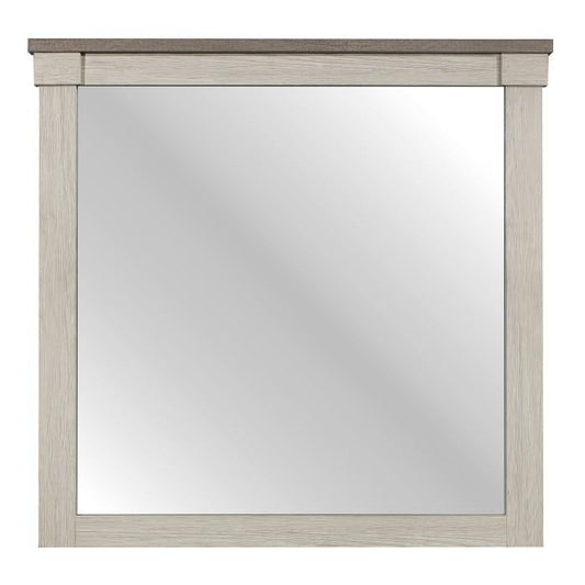 Arcadia Mirror in White & Weathered Gray 1677-6