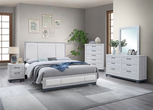 Jouri White Platform Bedroom Set