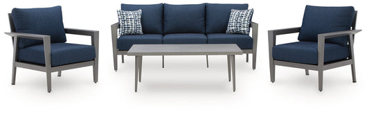 Gali Outdoor Sofa/Chairs/Table Set (Set of 4)