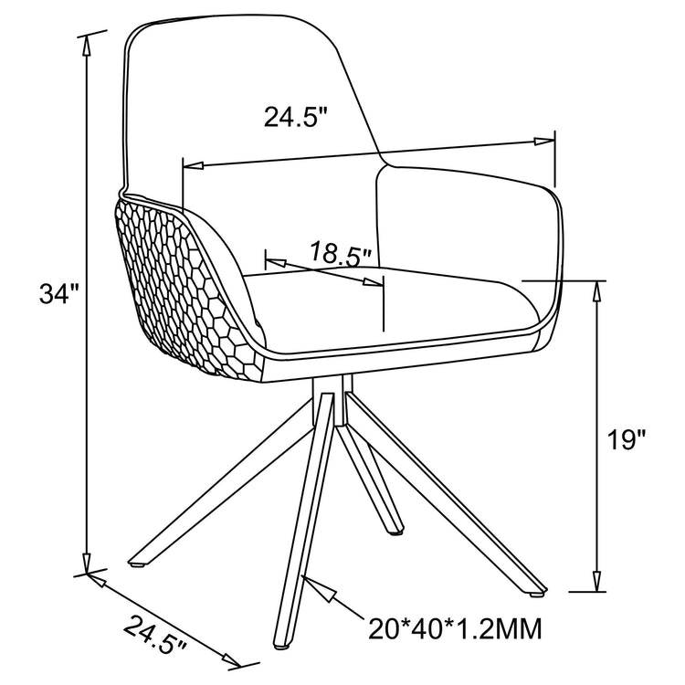Abby Swivel Dining Arm Chair
