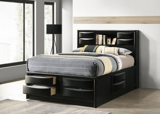 Briana Bookcase Platform Storage Bed