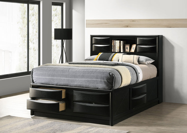Briana Bookcase Platform Storage Bed