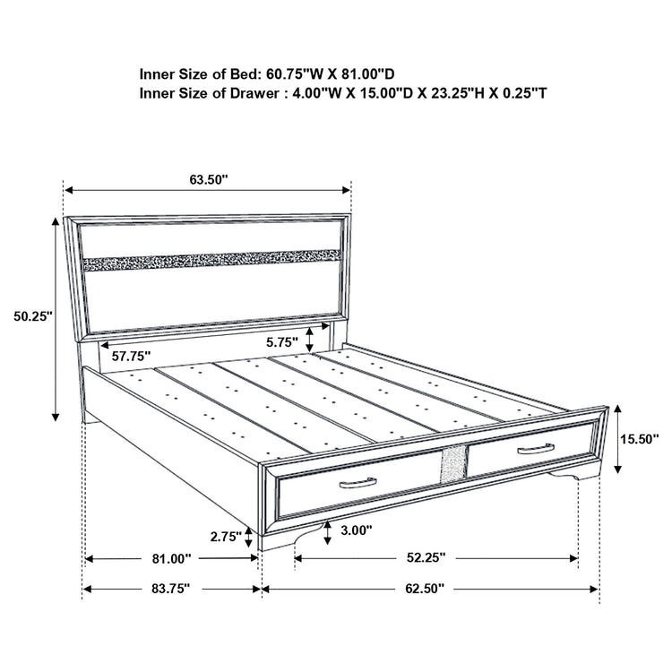 Miranda Panel Platform Storage Bed