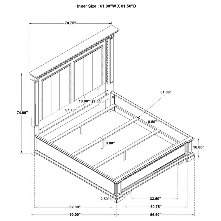 McKinney Panel Bed with LED Lighting