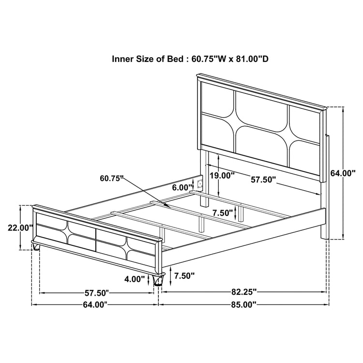 Olivia Panel Bed with LED Lighting