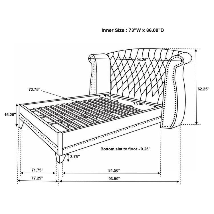 Barzini Wingback Platform Bed
