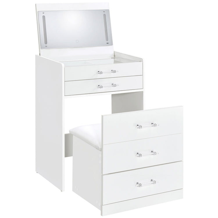Danbury Makeup Vanity Table with LED Mirror and Stool