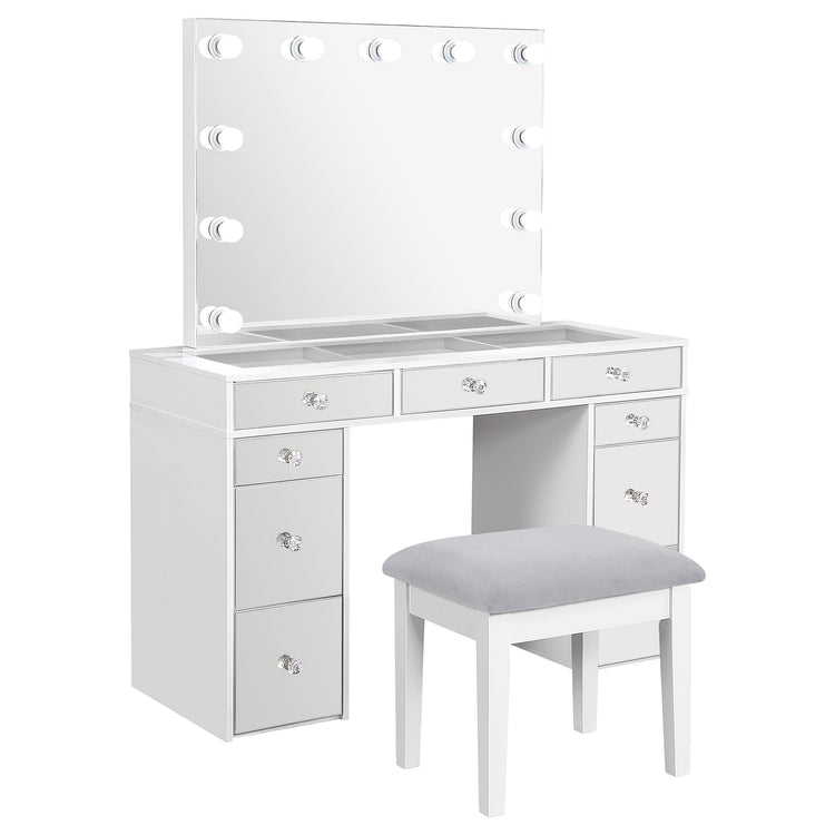Regina Makeup Vanity Table with LED Mirror and Stool