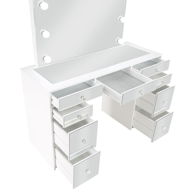 Regina Makeup Vanity Table with LED Mirror and Stool