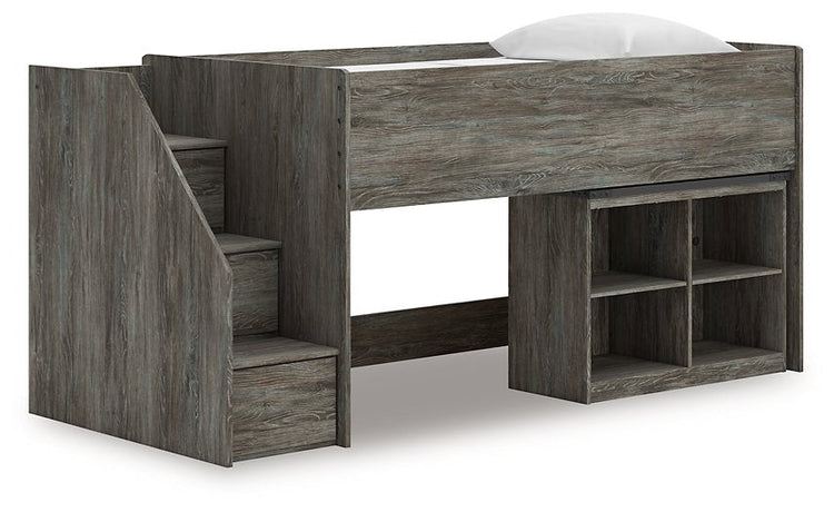Frandern Loft Bed with Bookcase Storage