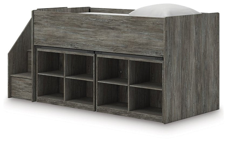 Frandern Loft Bed with Bookcase Storage