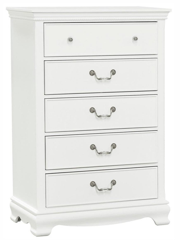 Lucida 5 Drawer Chest in White 2039W-9
