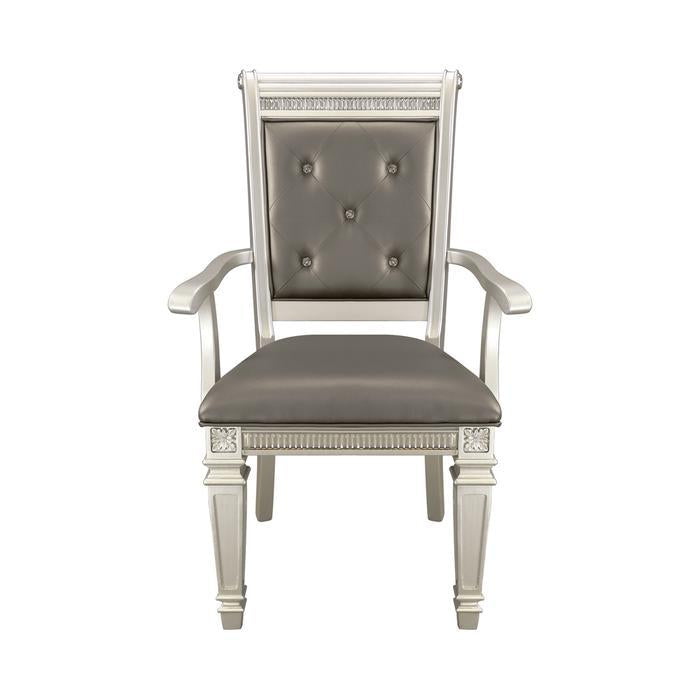 Bevelle Arm Chair in Silver (Set of 2)