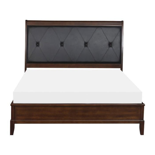 Cotterill Queen Upholstered Sleigh Bed in Cherry 1730-1