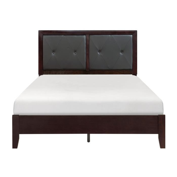 Edina Queen Panel Bed in Espresso-Hinted Cherry