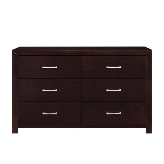 Edina 6 Drawer Dresser in Espresso-Hinted Cherry 2145-5