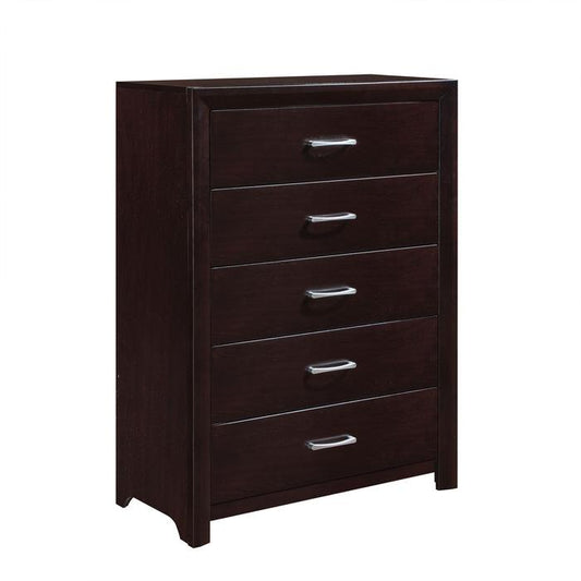 Edina 5 Drawer Chest in Espresso-Hinted Cherry 2145-9