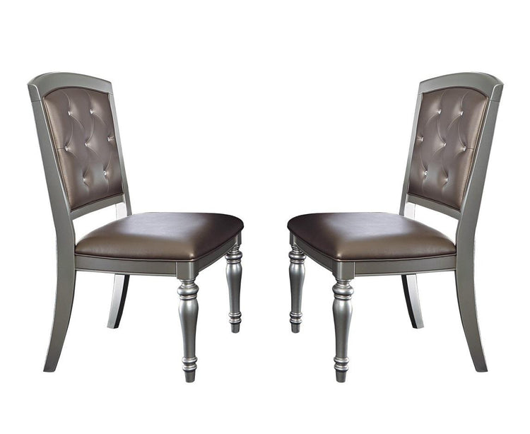 Orsina Side Chair in Silver (Set of 2)
