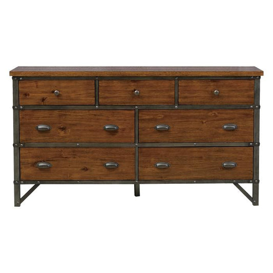 Holverson Dresser in Rustic Brown & Gunmetal 1715-5