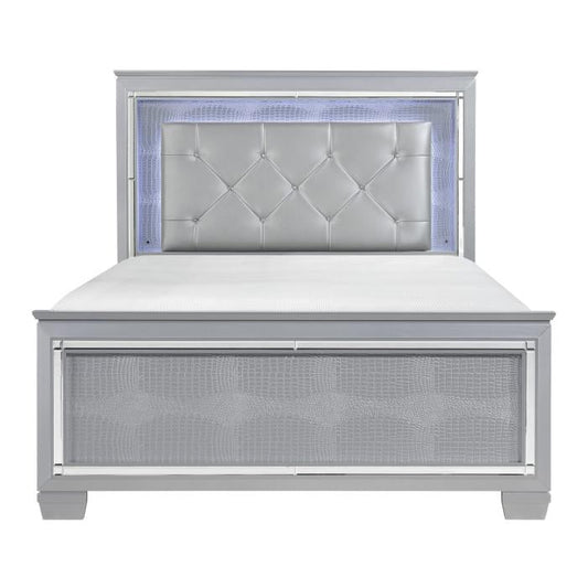 Allura Queen Panel Bed in Silver 1916-1*