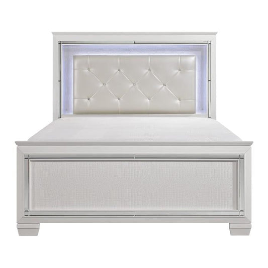 Allura King Panel Bed in White